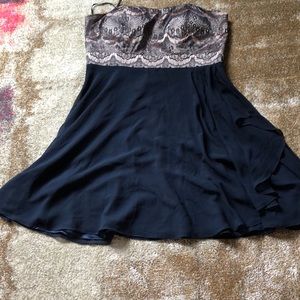 City chic navy dress with removable straps